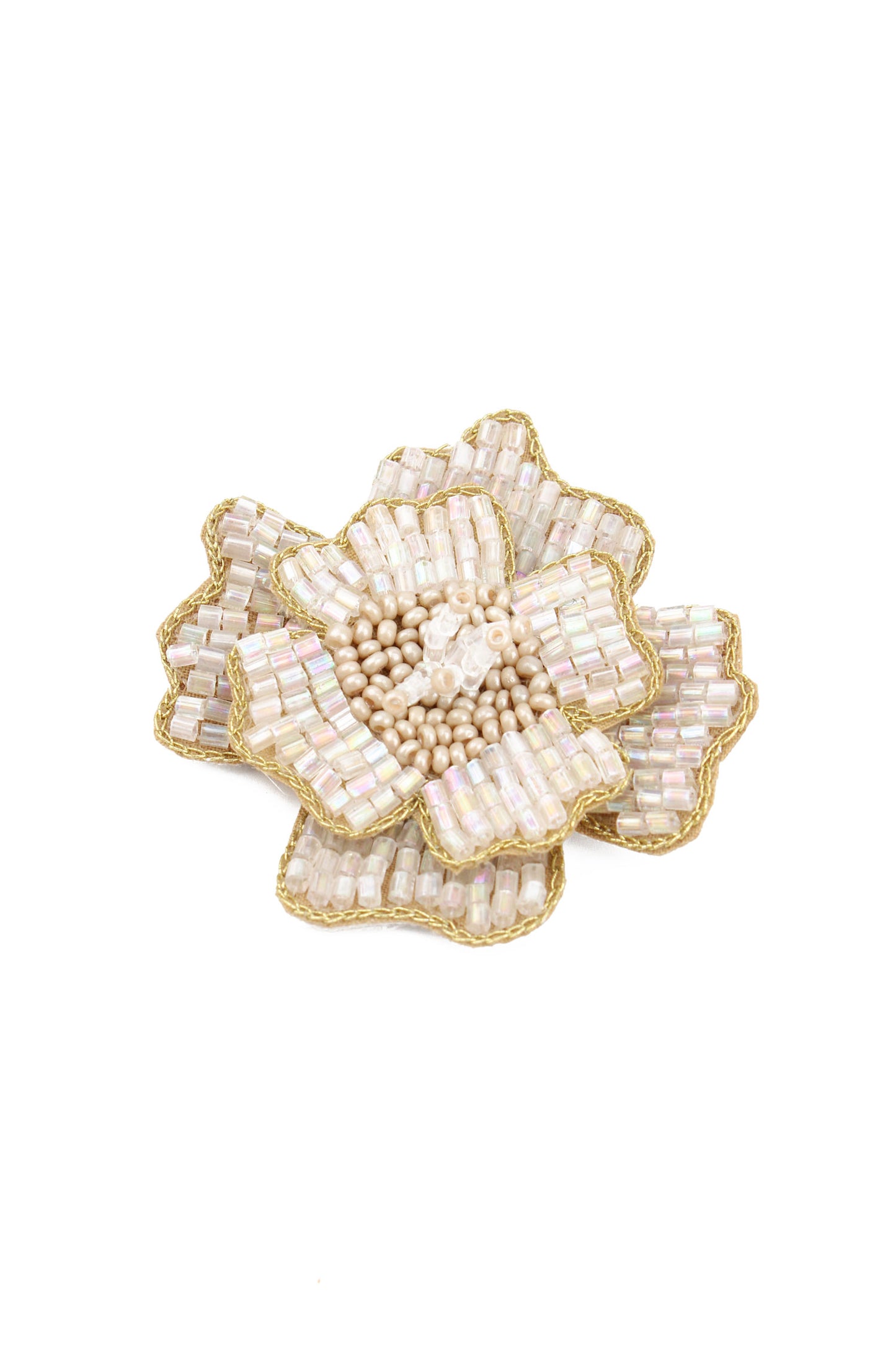 WHITE LARGE FLOWER BROOCH