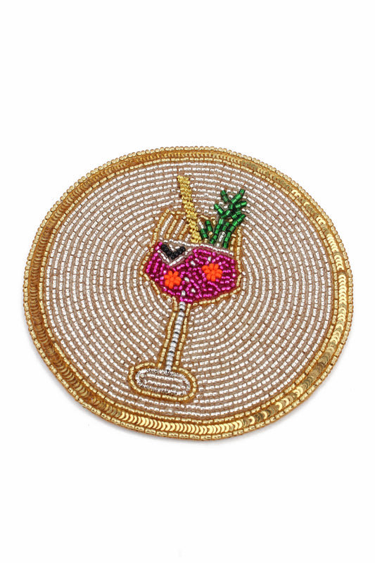 WINTER COCKTAIL COASTER PINK FIZZ