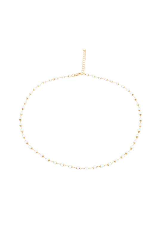 WHITE STONE CHAIN NECKLACE