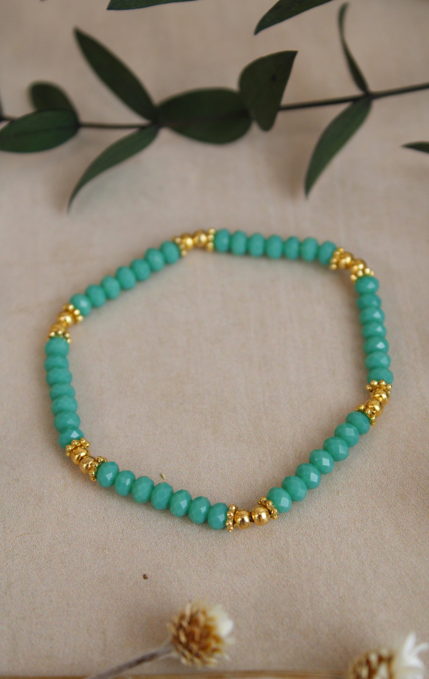 BEAD & GOLD ELASTIC BRACELET (7798071754968)