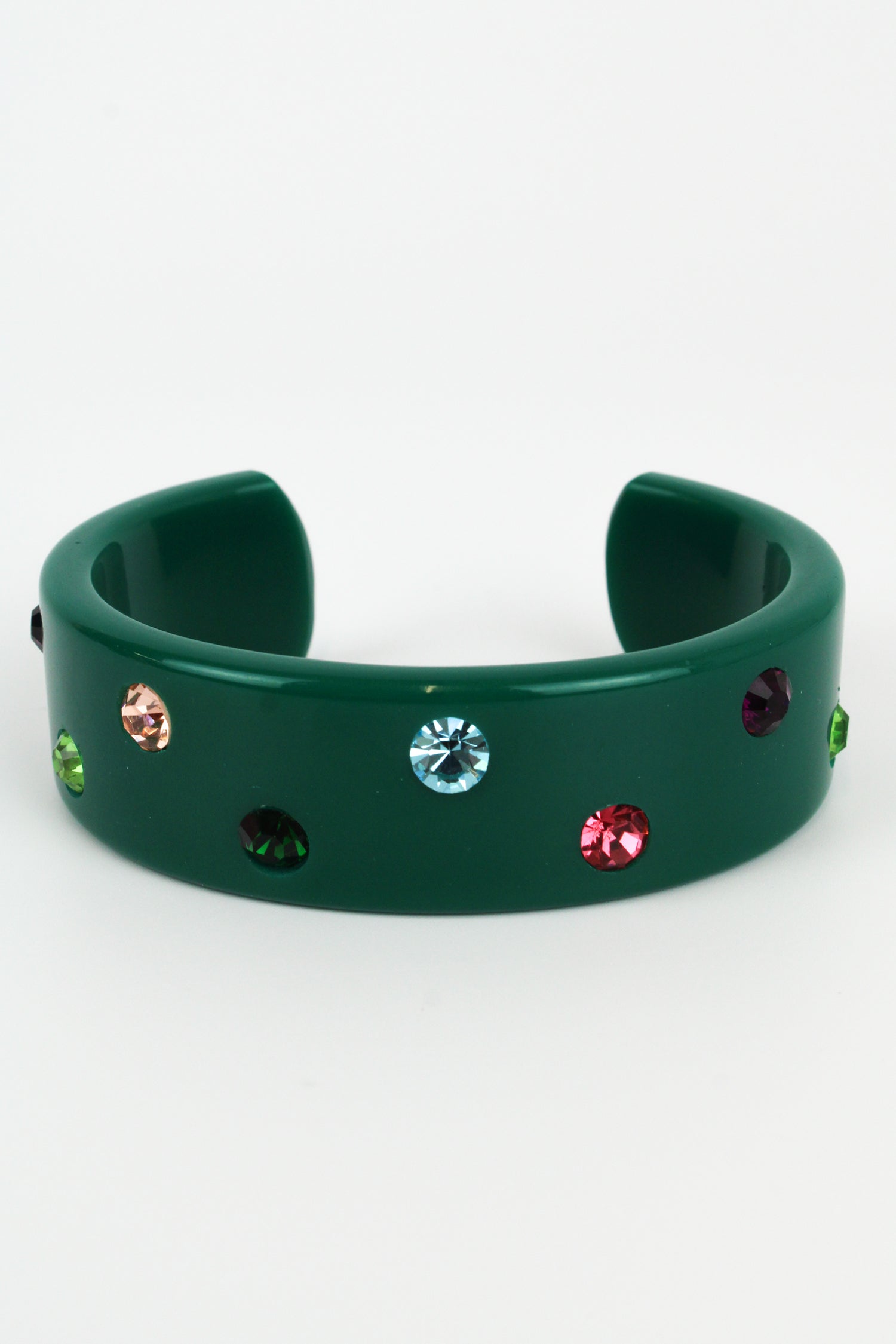 GREEN CHUNKY GEM BANGLE (7873279590616)