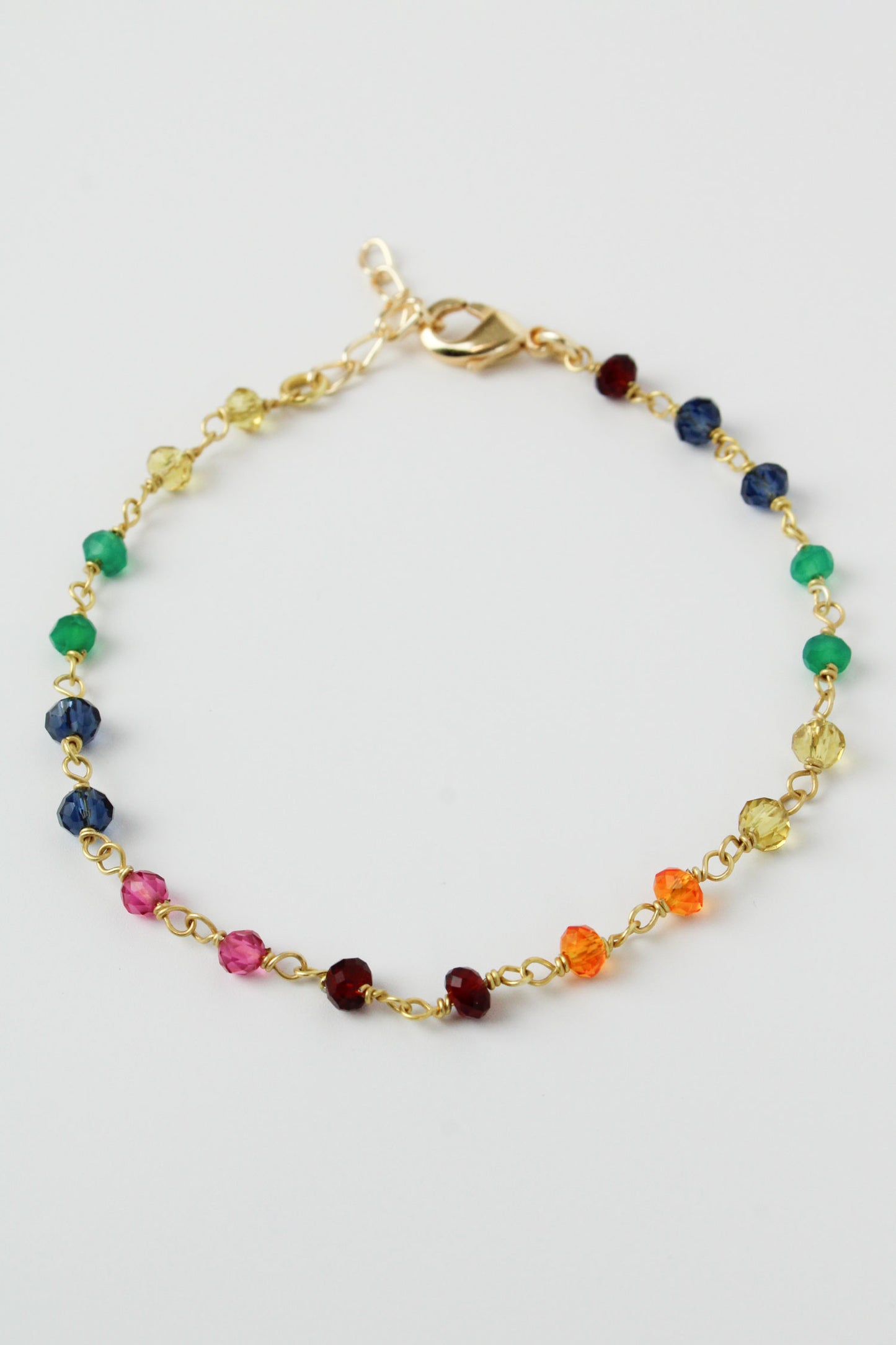 RAINBOW STONE CHAIN BRACELET (7879498105048)