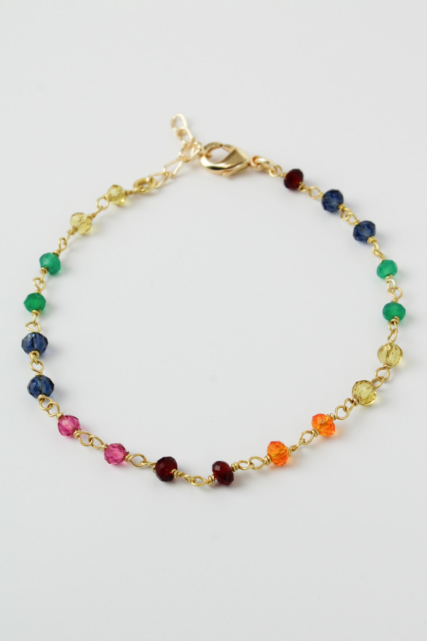 RAINBOW STONE CHAIN BRACELET (7879498105048)