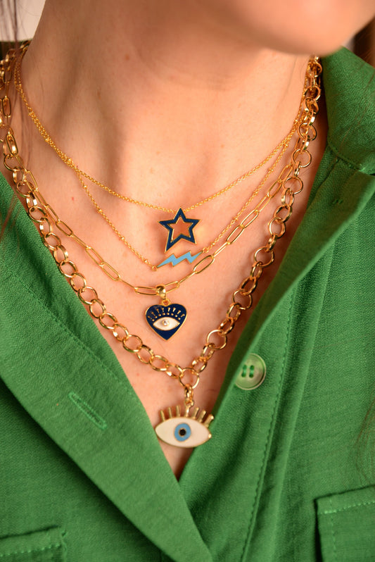*PREORDER* EYE HEART ENAMEL NECKLACE (7575194632408)