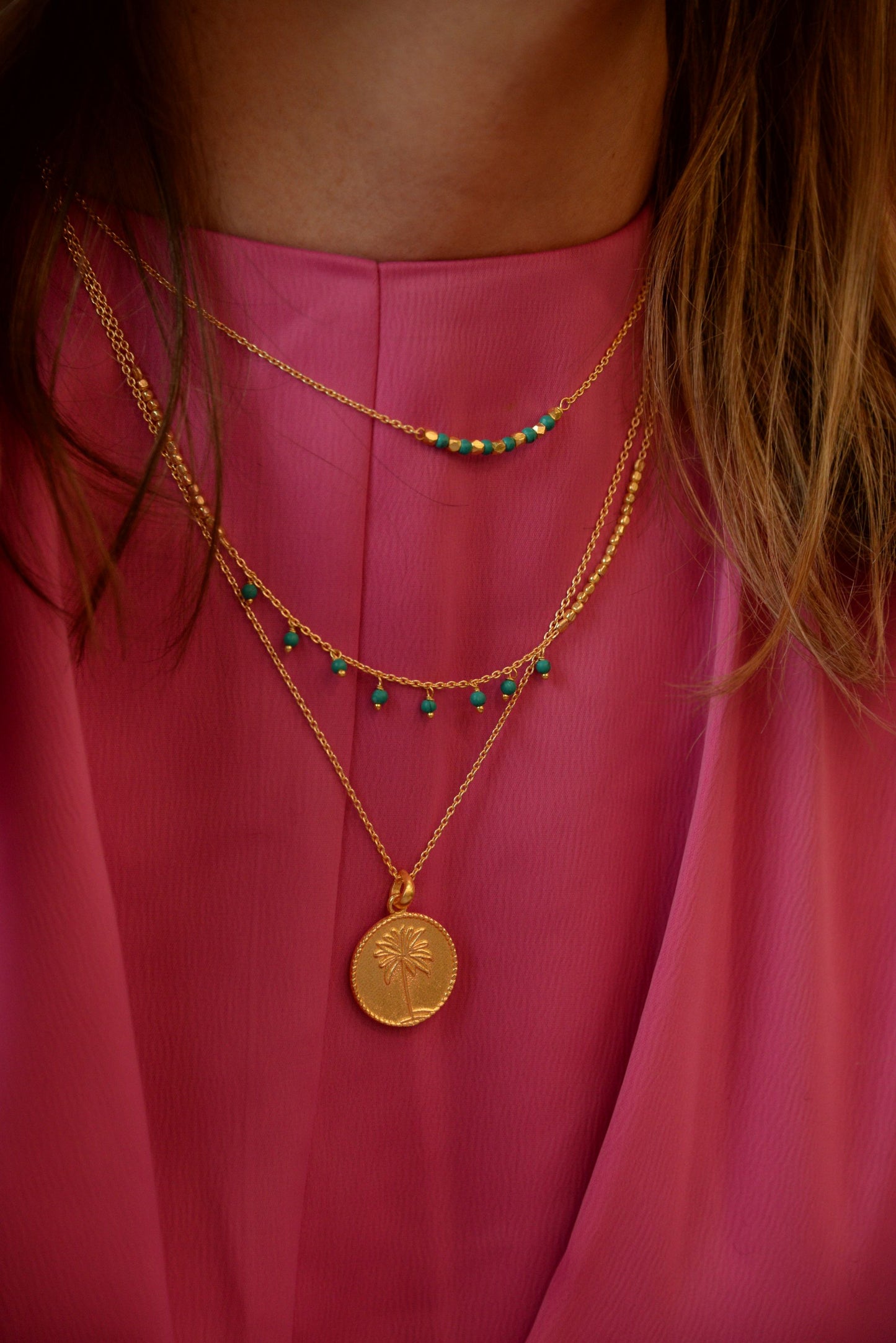 BEADED STONE NECKLACE (7680454721752)