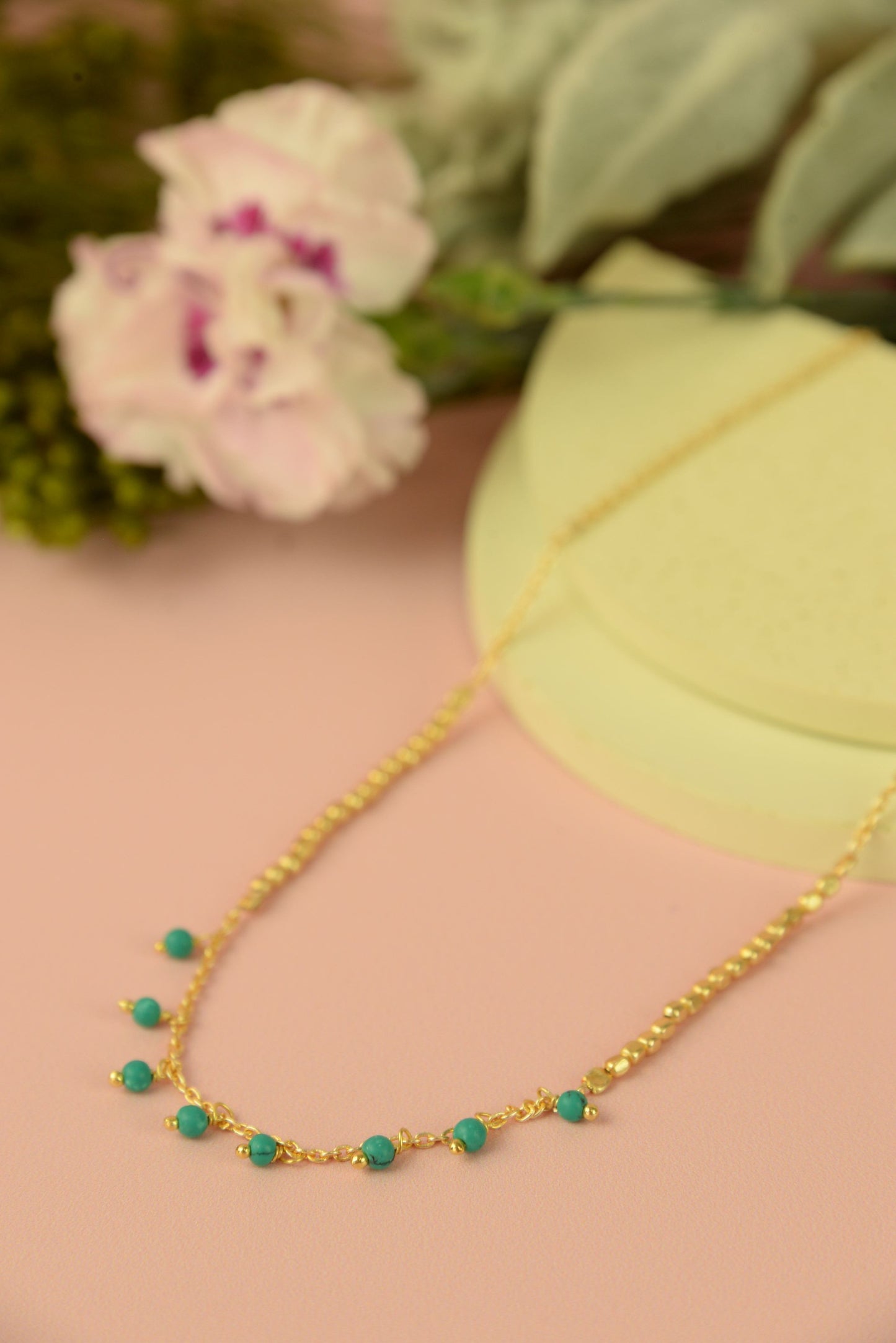 BEADED CHARM NECKLACE (7680455868632)