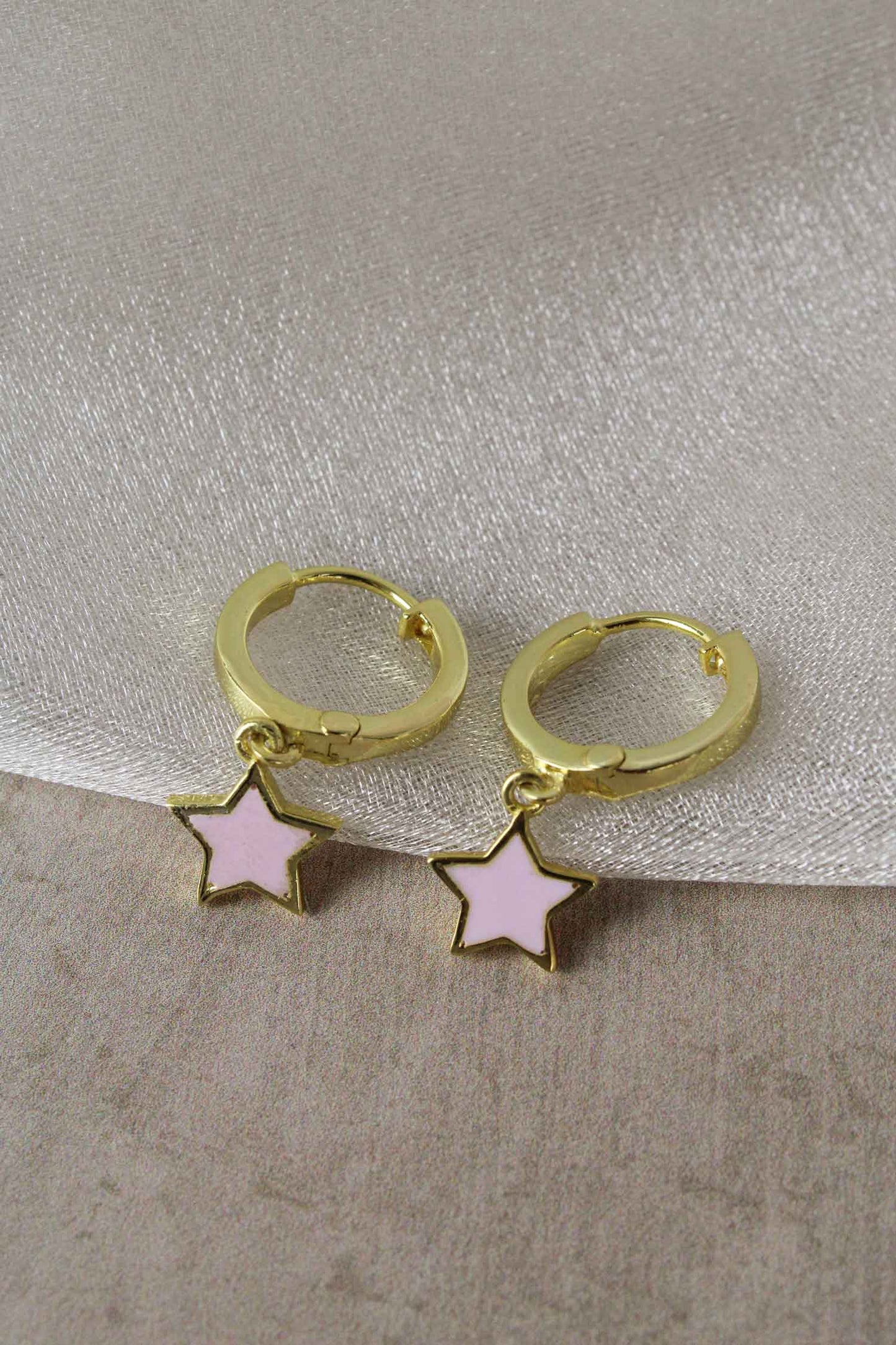 ENAMEL STAR MINI HOOPS (6103090757819)