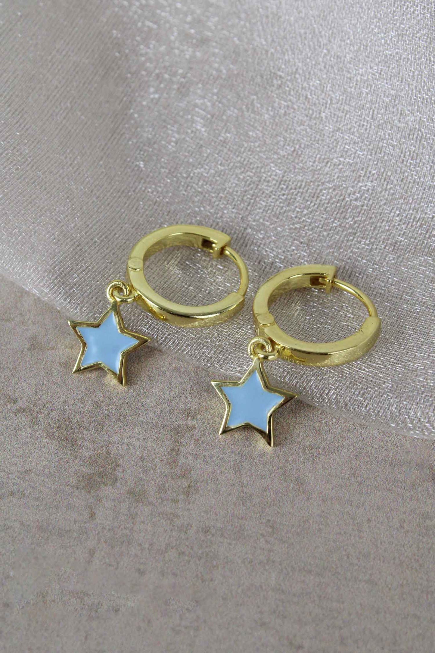 ENAMEL STAR MINI HOOPS (6103090757819)