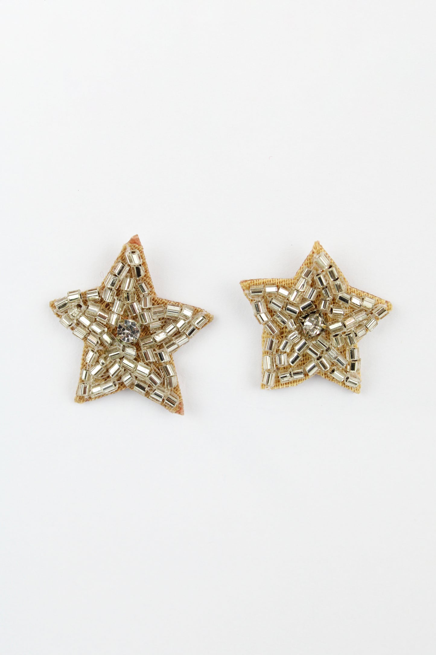 SILVER BEADED STAR STUD (7089413816507)
