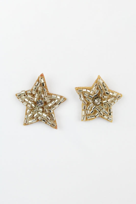 SILVER BEADED STAR STUD (7089413816507)