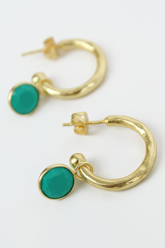 SINGLE DROP GOLD HOOP (7680451346648)