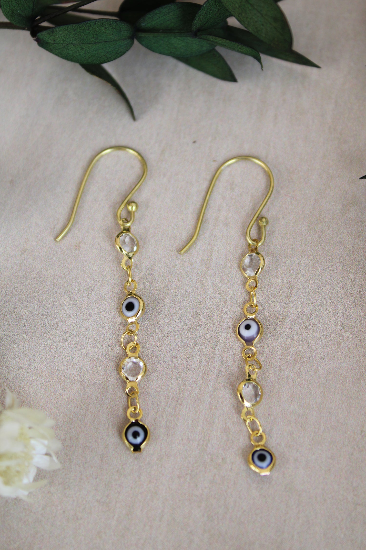 GOLD CRYSTAL EVIL EYE DROPS (7793985388760)