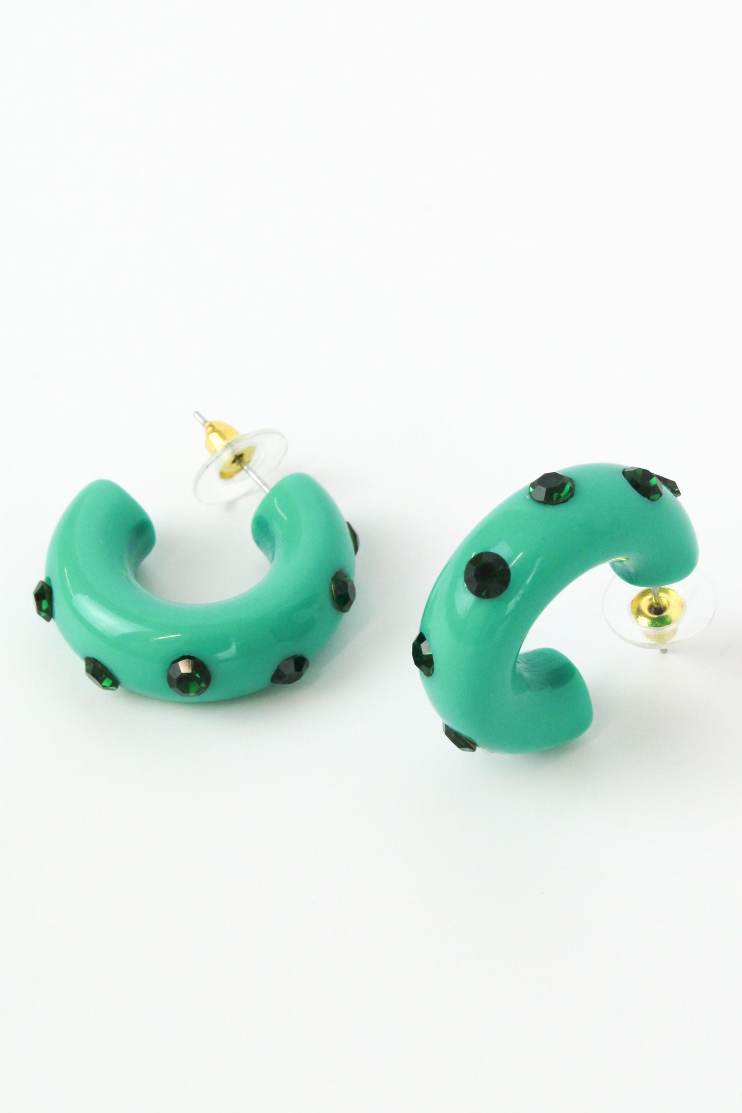 TURQUOISE CHUNKY GEM HOOP (7873246691544)