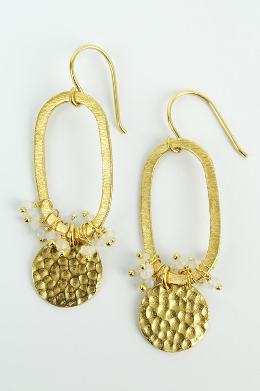 HAMMERED GOLD OVAL DROP (7879481622744)