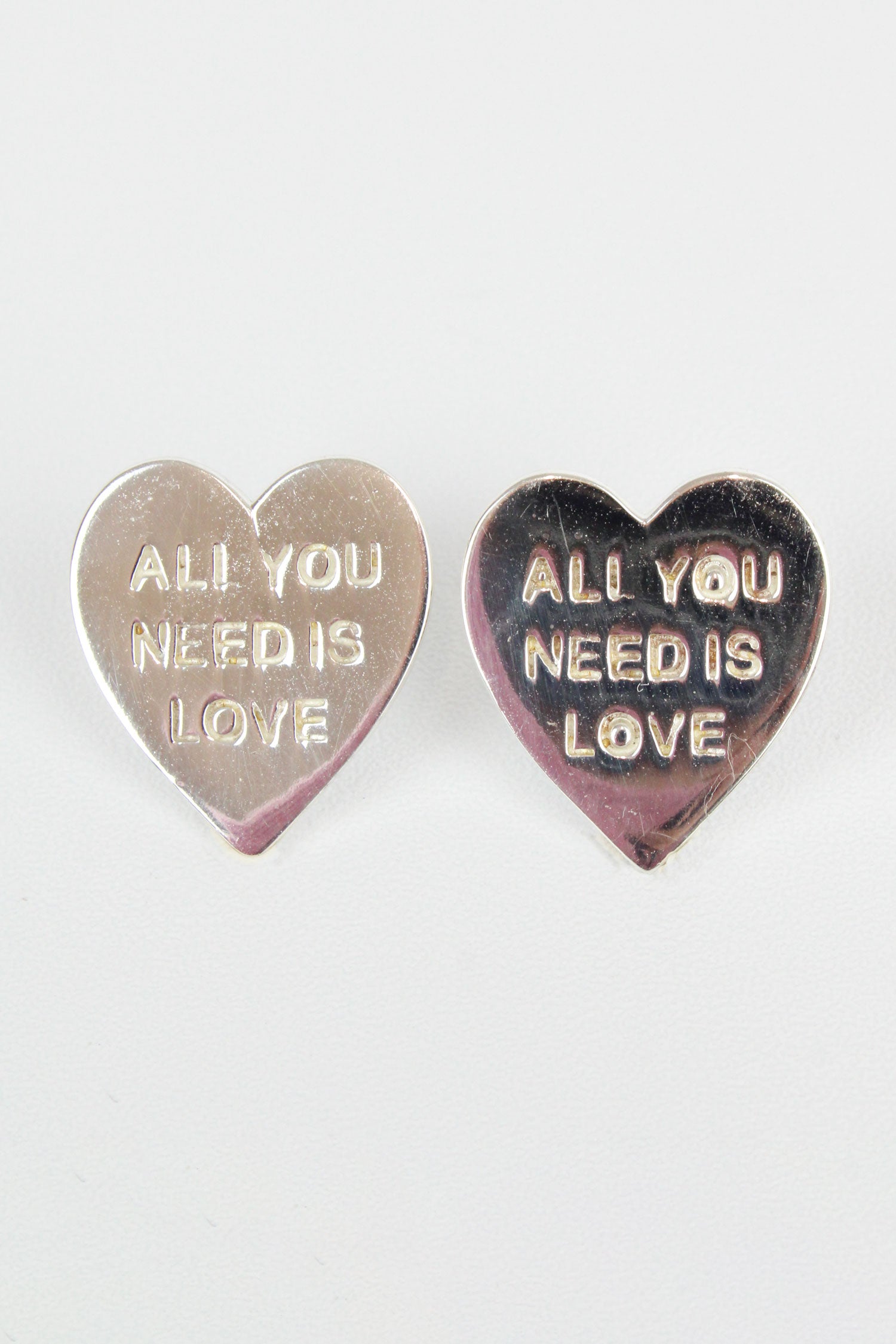 SILVER ALL YOU NEED IS LOVE HEART STUD (7896129241304)