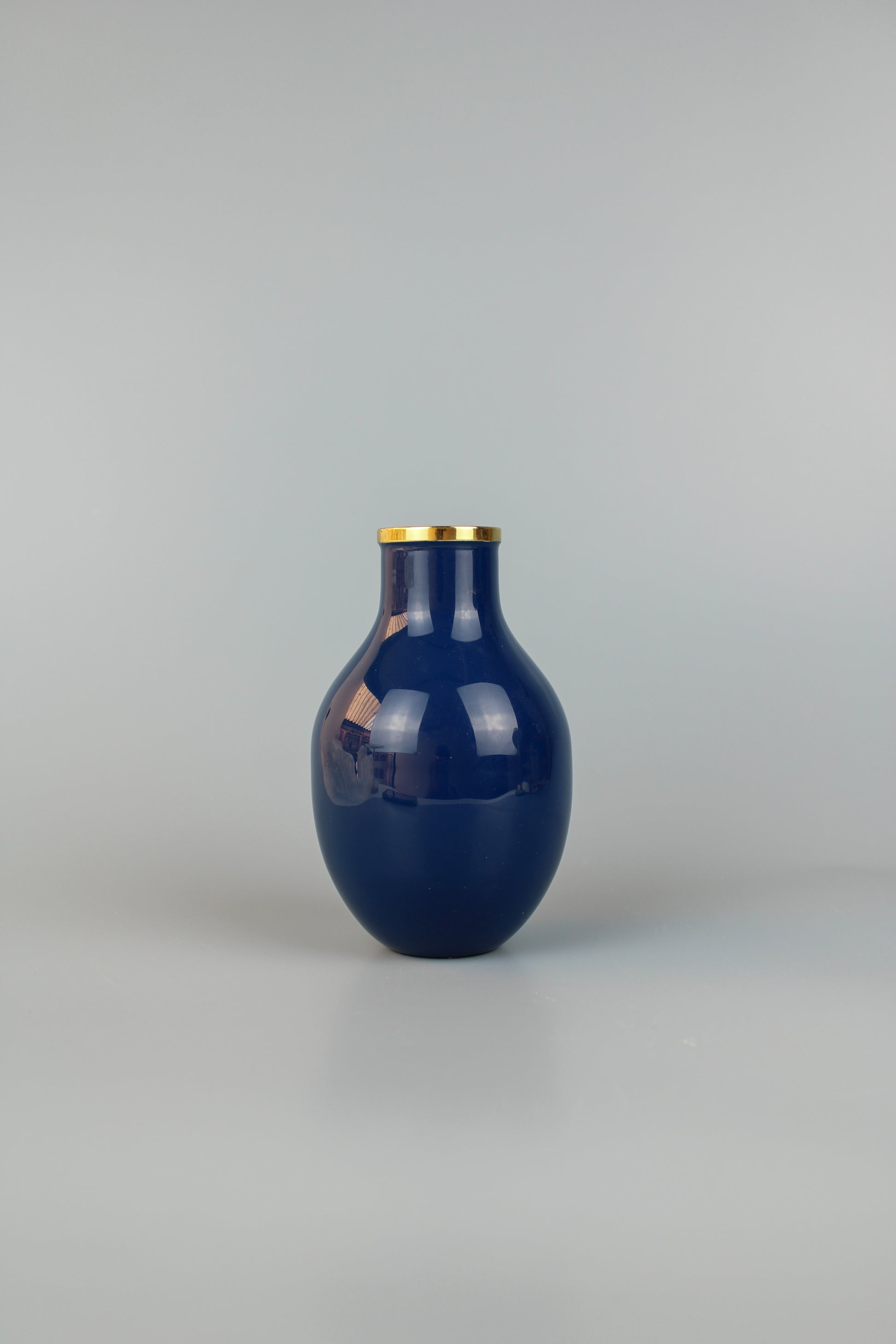 *PREORDER* SMALL ENAMEL BRASS VASE NAVY (6963773112507)