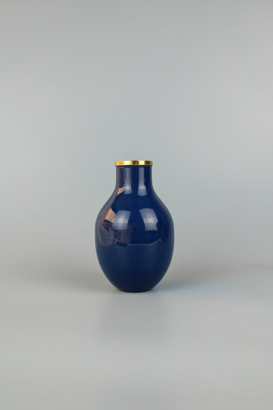 *PREORDER* SMALL ENAMEL BRASS VASE NAVY (6963773112507)