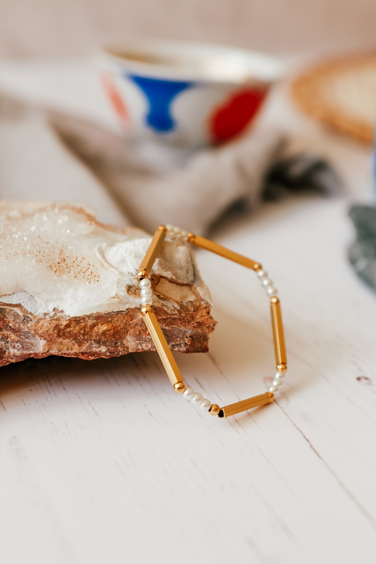 GOLD BAR & PEARL BRACELET (5710817886369)