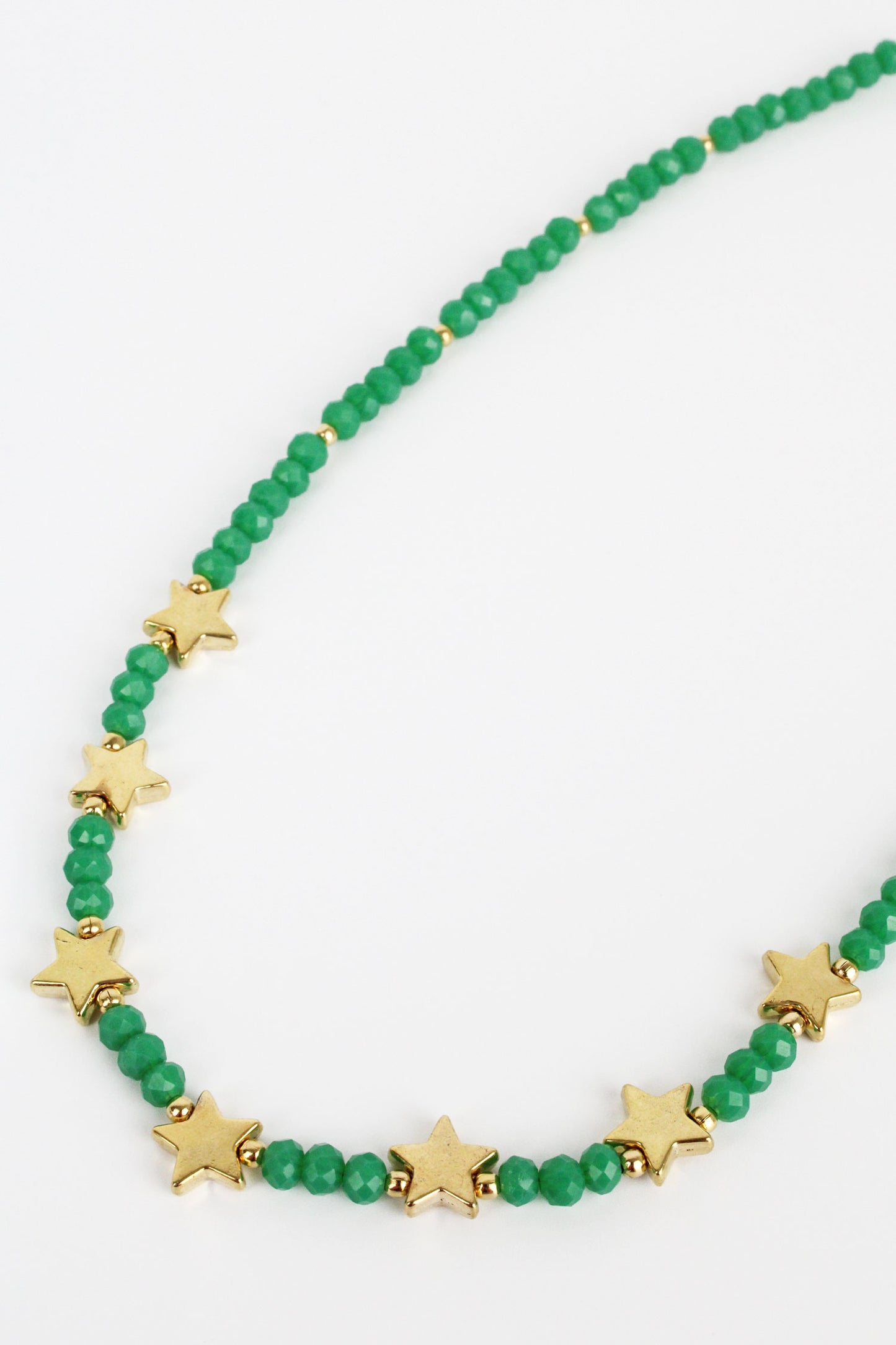 FOREST GREEN FACET STAR NECKLACE (7866020266200)