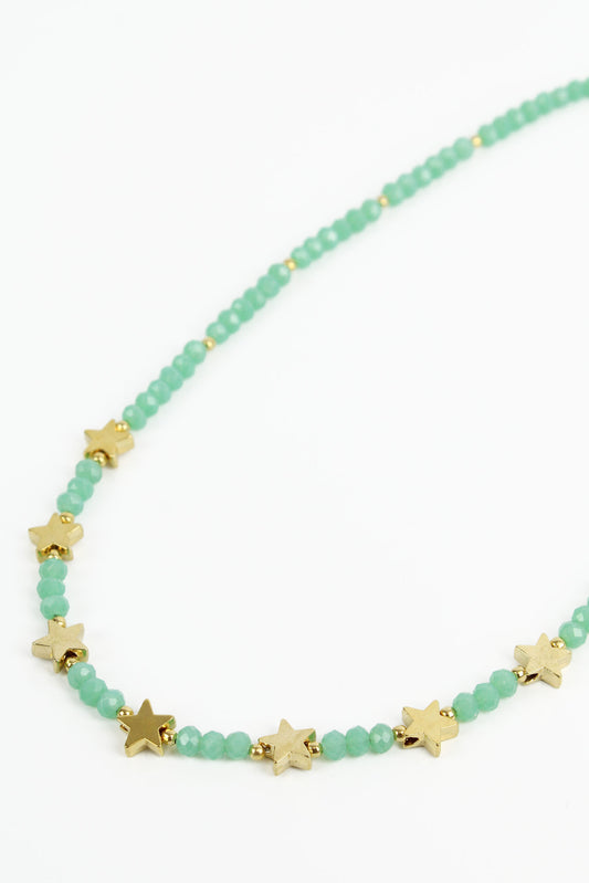 MINT FACET STAR NECKLACE (7866034094296)