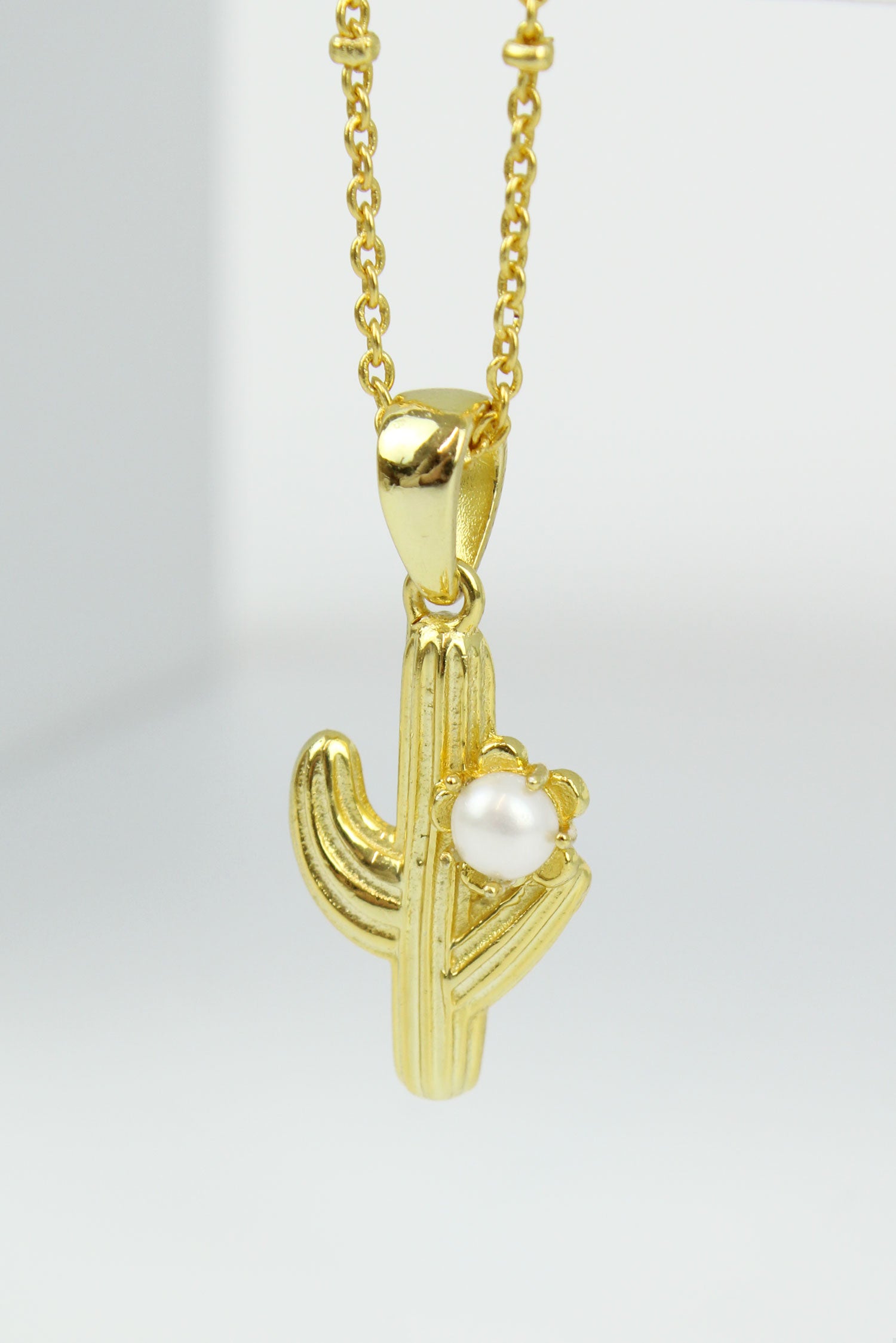CACTUS & PEARL NECKLACE (7866048479448)