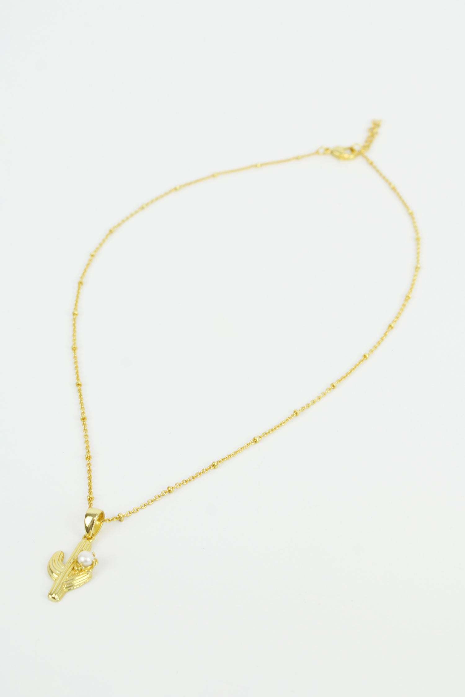 CACTUS & PEARL NECKLACE (7866048479448)
