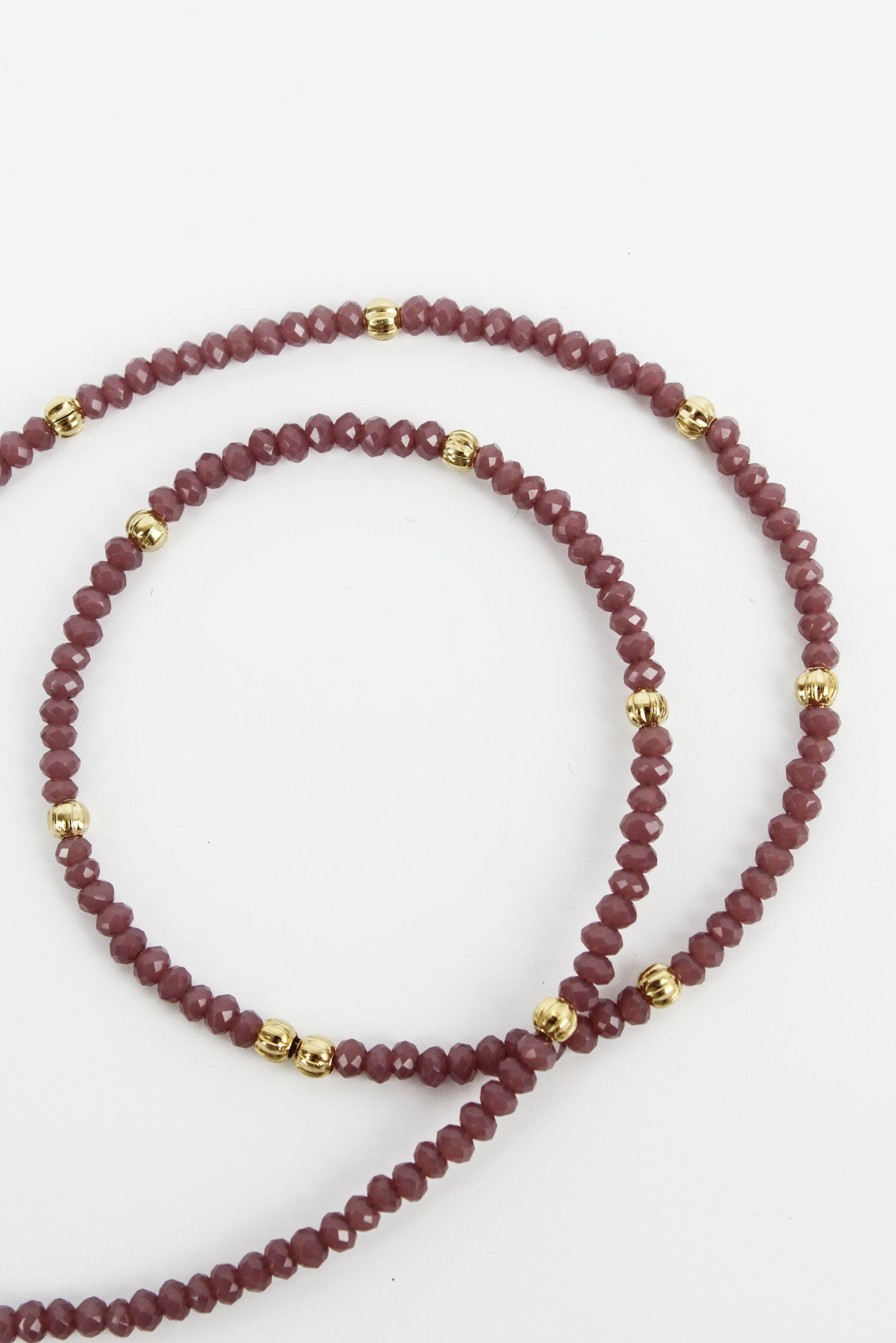 MAUVE FACET BEAD NECKLACE (7159334305979)