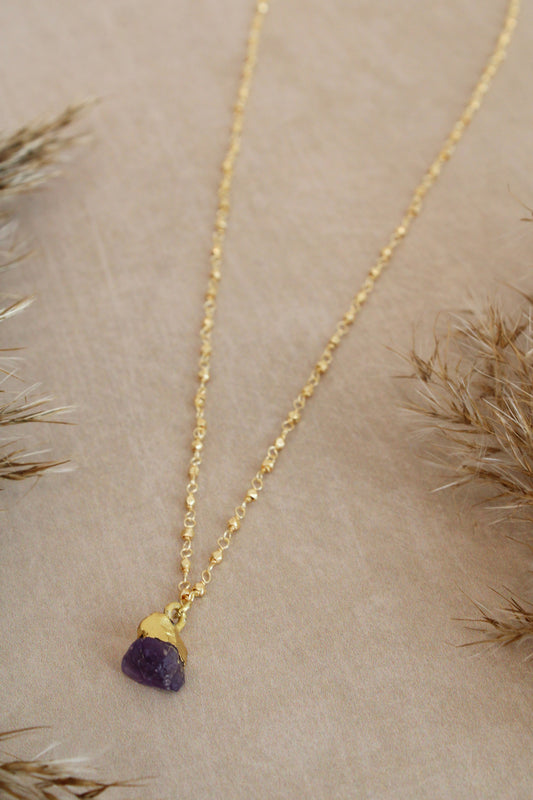 ROUGH STONE & FACET BEAD NECKLACE (7783524499672)