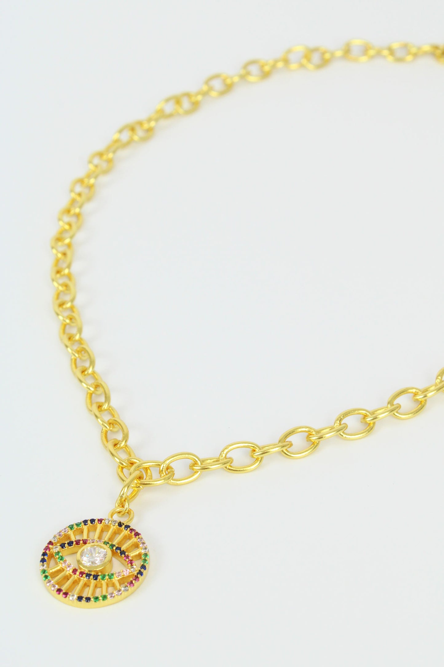 GOLD CHAIN EVIL EYE NECKLACE (7791846064344)