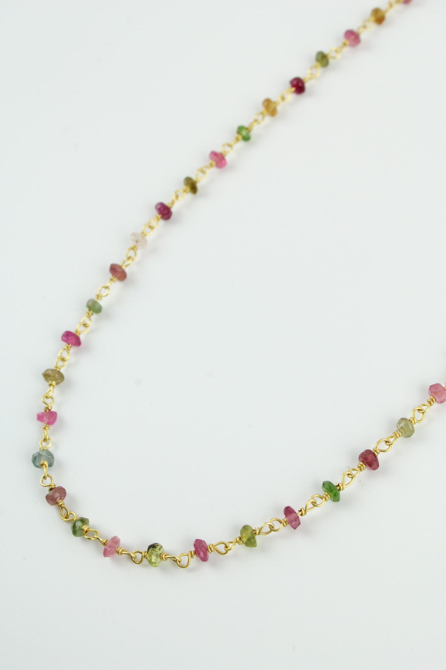 MULTI TOURMALINE STONE CHAIN NECKLACE (7879523074264)