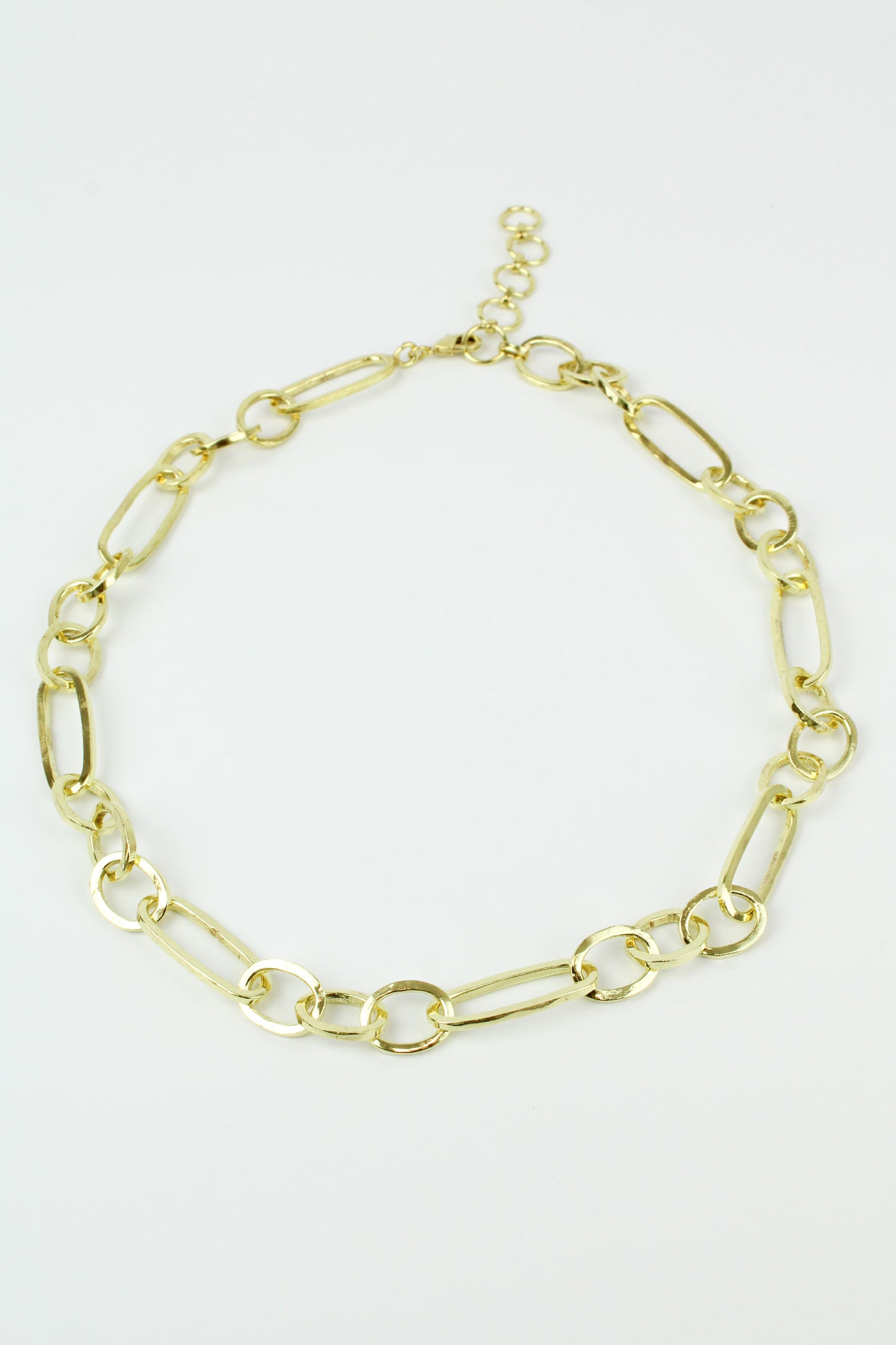 GOLD LONG LINK PAPER CHAIN NECKLACE (7885854671064)