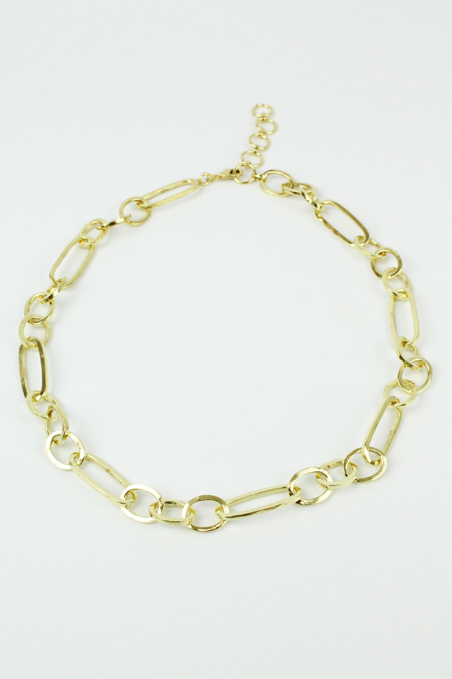 GOLD LONG LINK PAPER CHAIN NECKLACE (7885854671064)