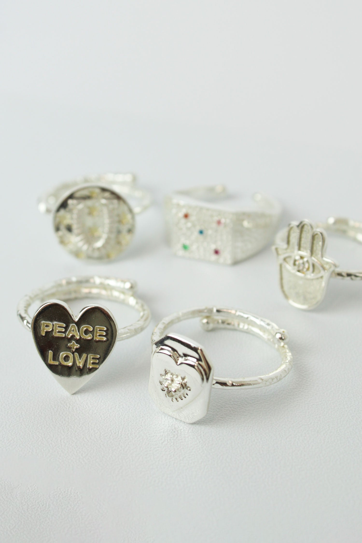 SILVER STATEMENT RINGS - PACK OF 10 (7896086315224)