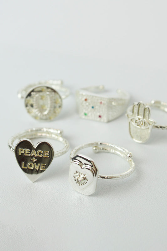 SILVER STATEMENT RINGS - PACK OF 10 (7896086315224)