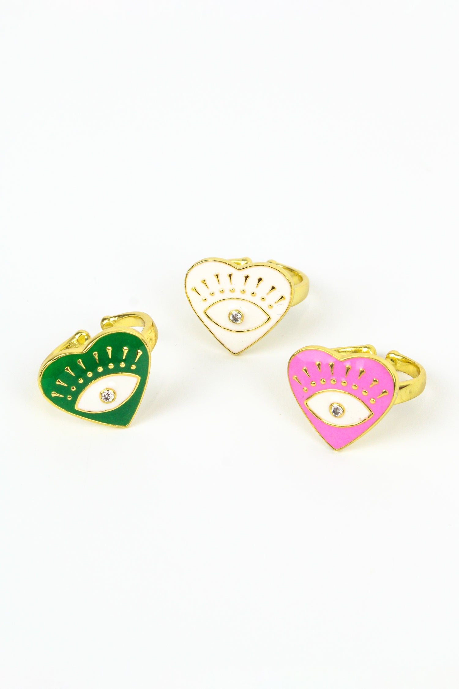 EYE HEART ENAMEL RINGS: PACK OF 3 (7938202992856)