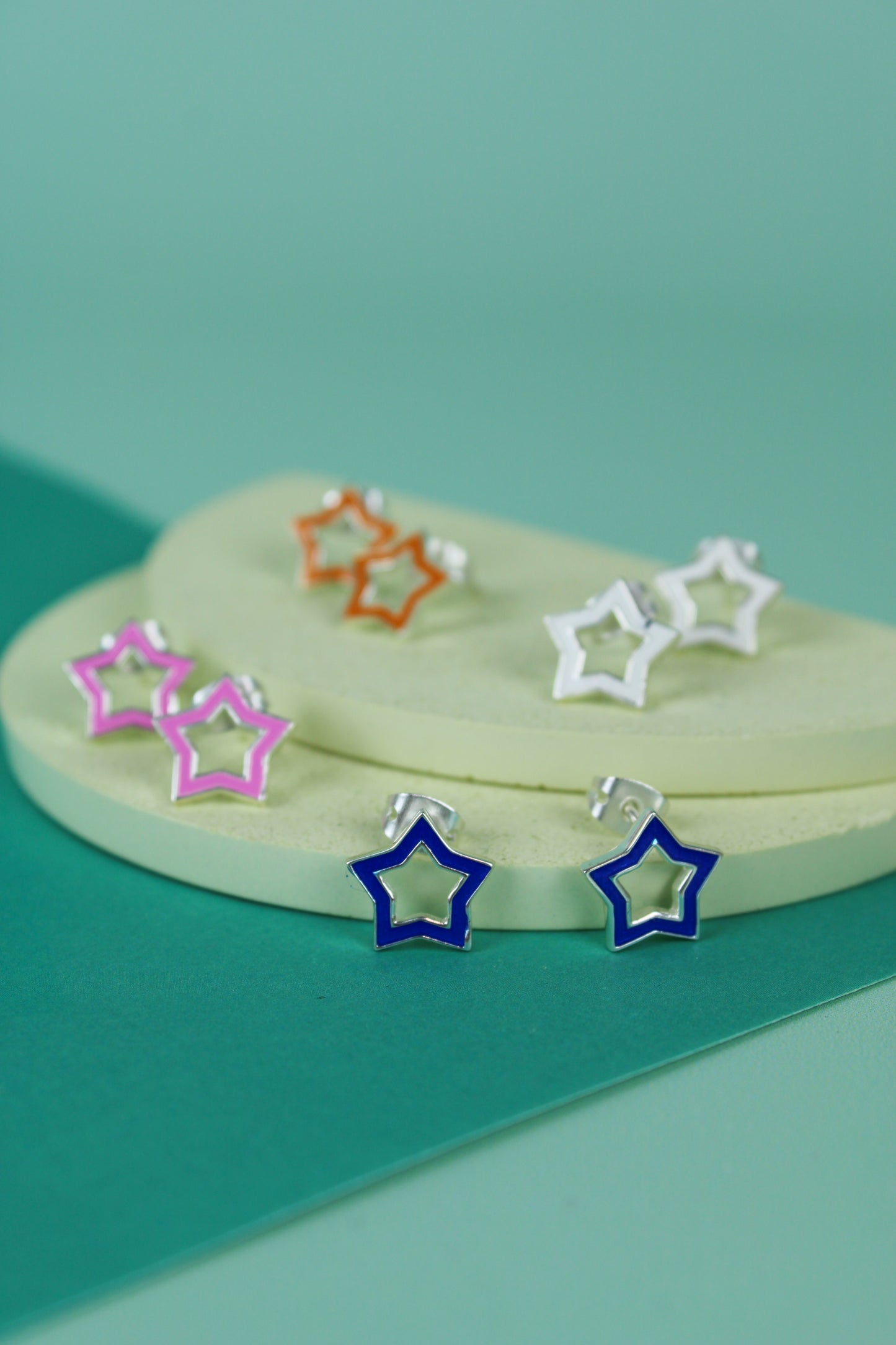 *PREORDER* ENAMEL & SILVER STAR STUD (7574599401688)