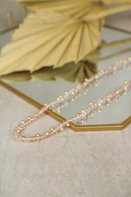 *PREORDER* PINK CORD & BEAD LONG NECKLACE (7573246116056)