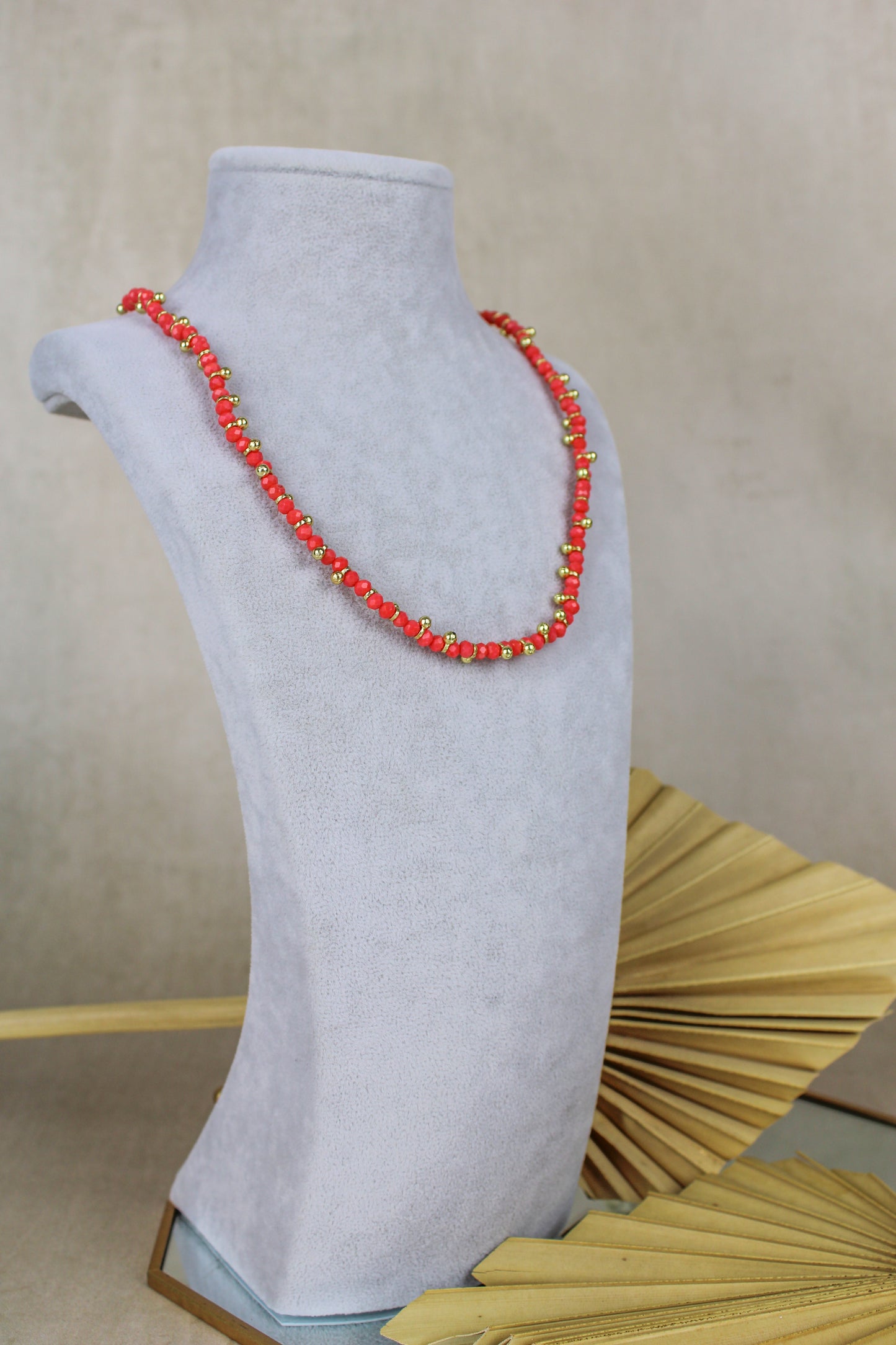*PREORDER* ORANGE CORD & BEAD CHOKER (7573237301464)