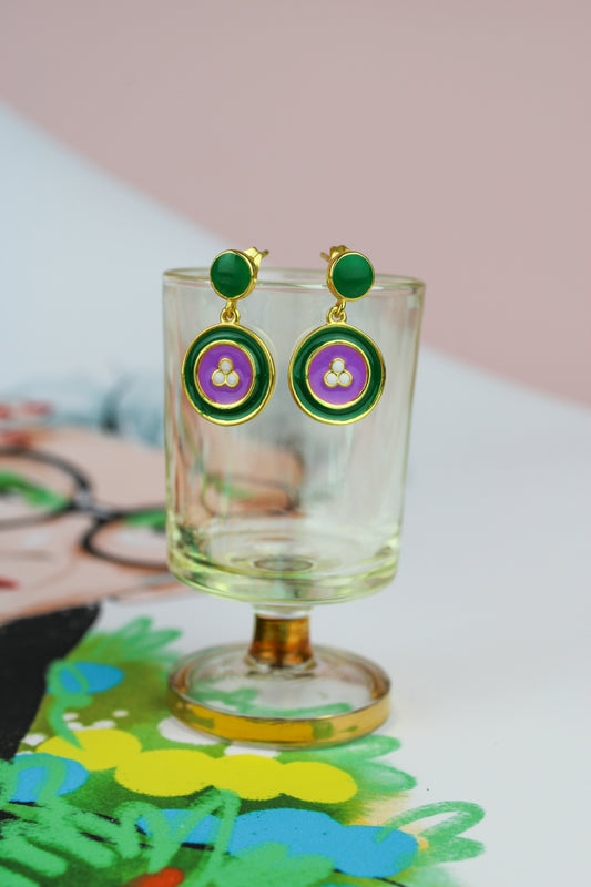 *PREORDER* CONTRAST BUTTON DROP EARRINGS (7575214588120)