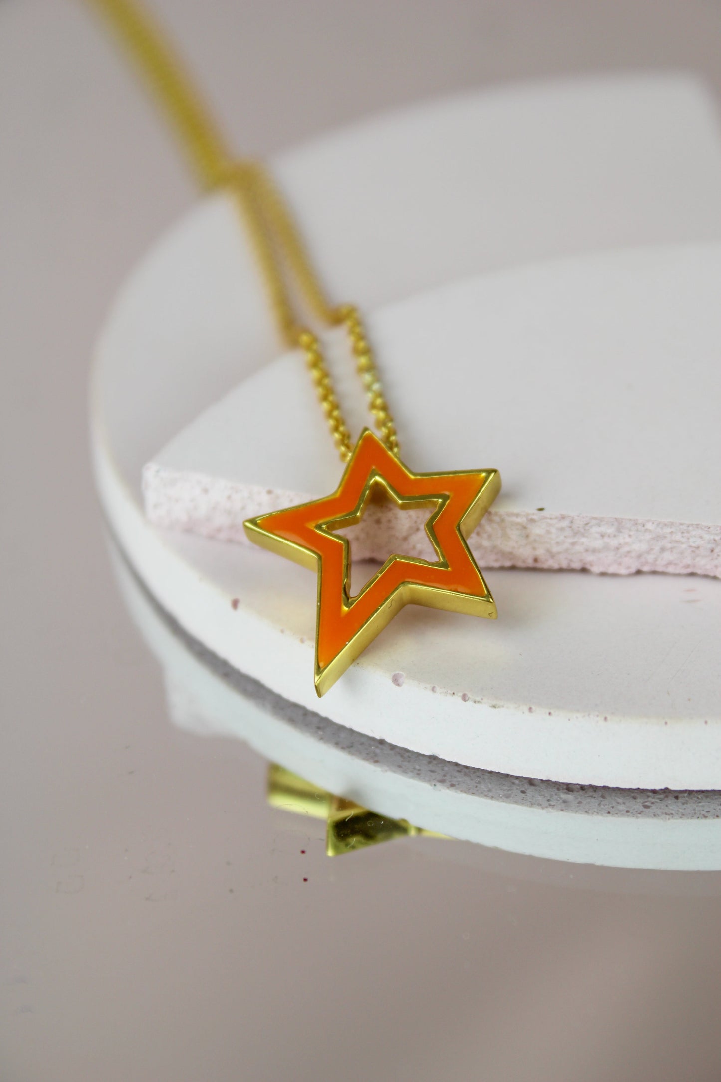 ENAMEL & GOLD ASYMMETRIC STAR PENDANT (7575166779608)