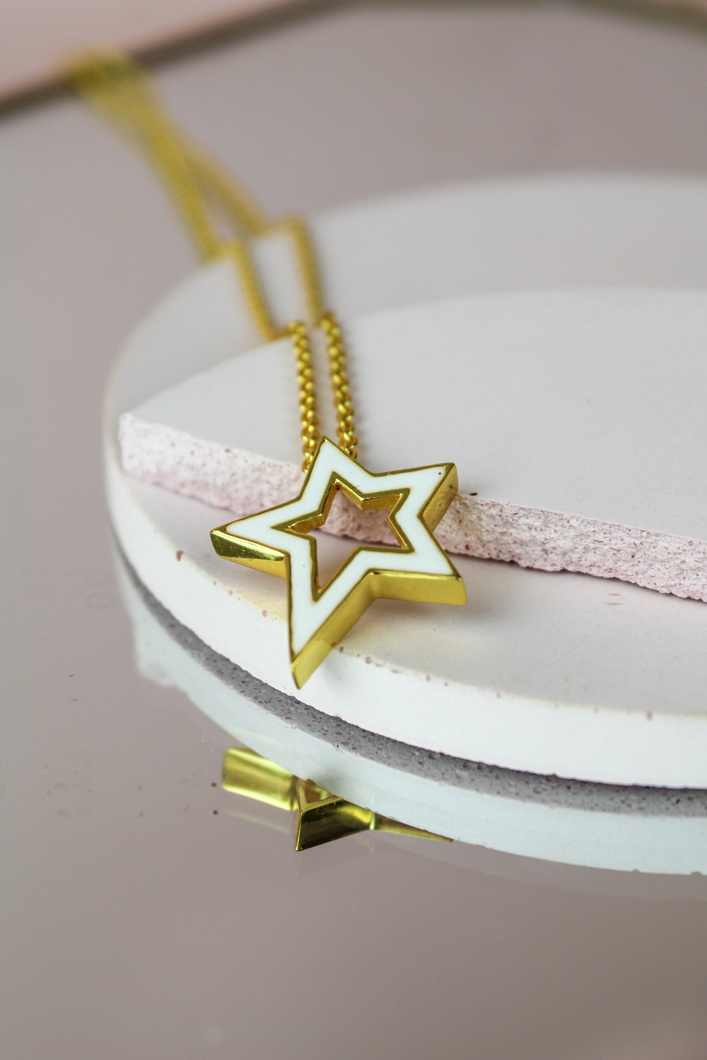 *PREORDER* ENAMEL & GOLD ASYMMETRIC STAR PENDANT (7575166779608)