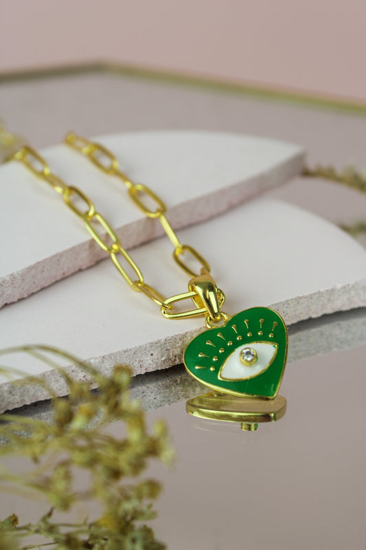 *PREORDER* EYE HEART ENAMEL NECKLACE (7575194632408)