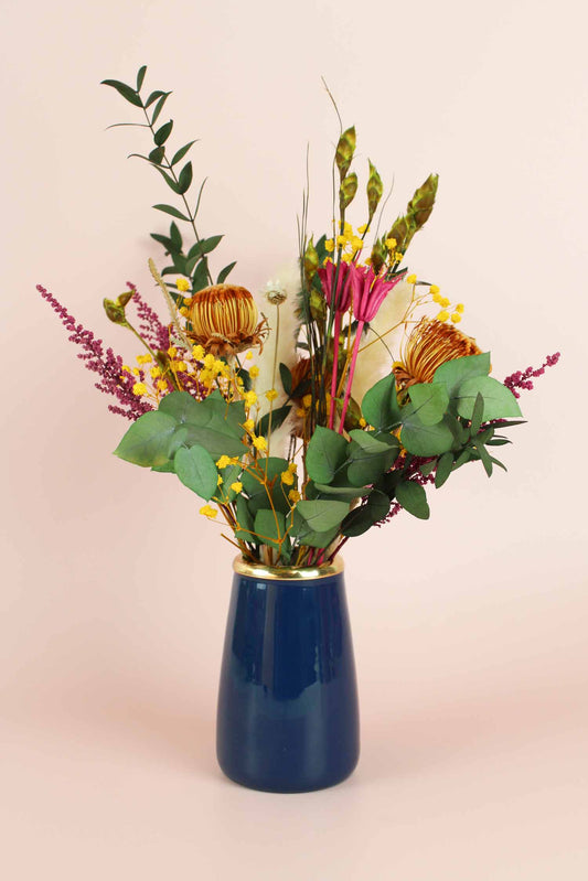 MINI NAVY ENAMEL VASE (7766033924312)